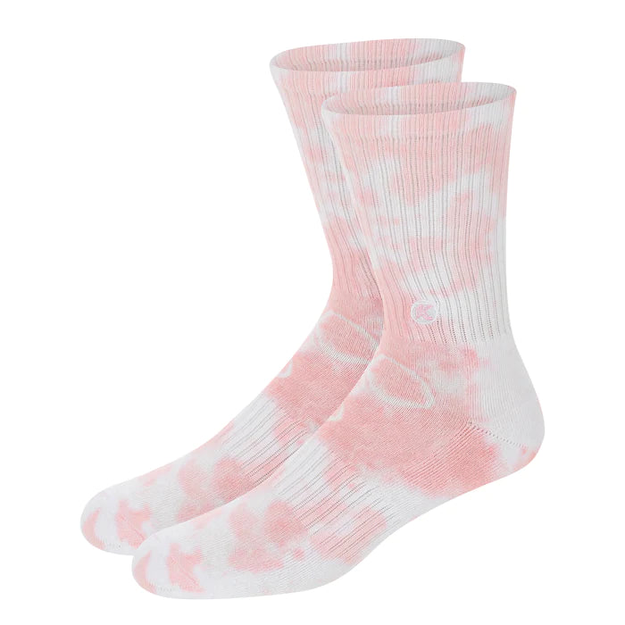 Kecks Crew Socks - Pink Tie Dye