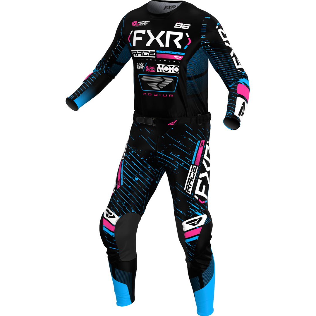 2025 FXR PODIUM BLACK CYAN PINK MX KIT COMBO