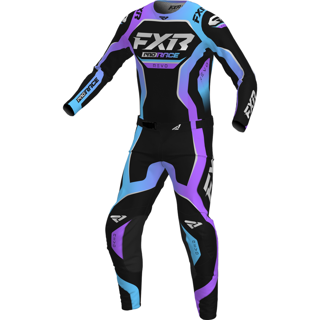 2025 FXR REVO AURORA BLACK PURPLE BLUE MX KIT COMBO