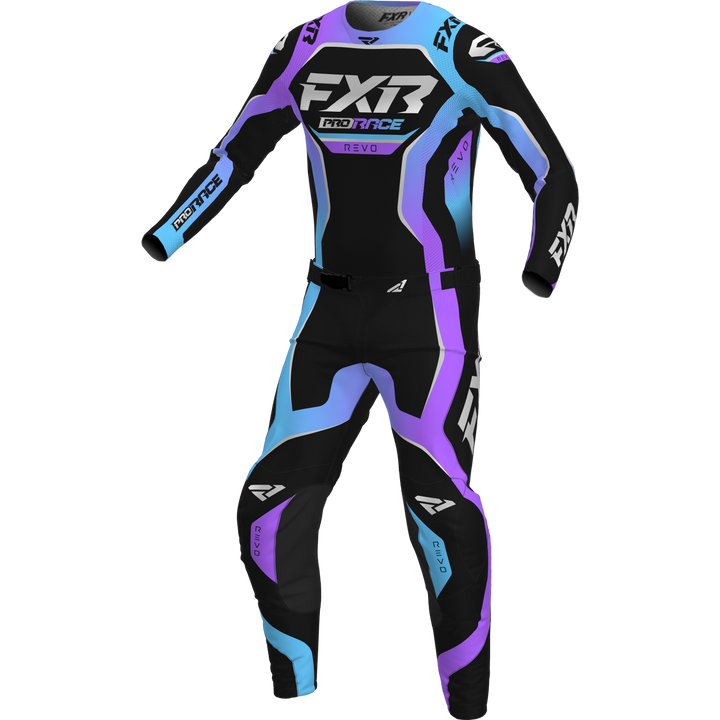 2025 FXR REVO AURORA BLACK PURPLE BLUE MX KIT COMBO