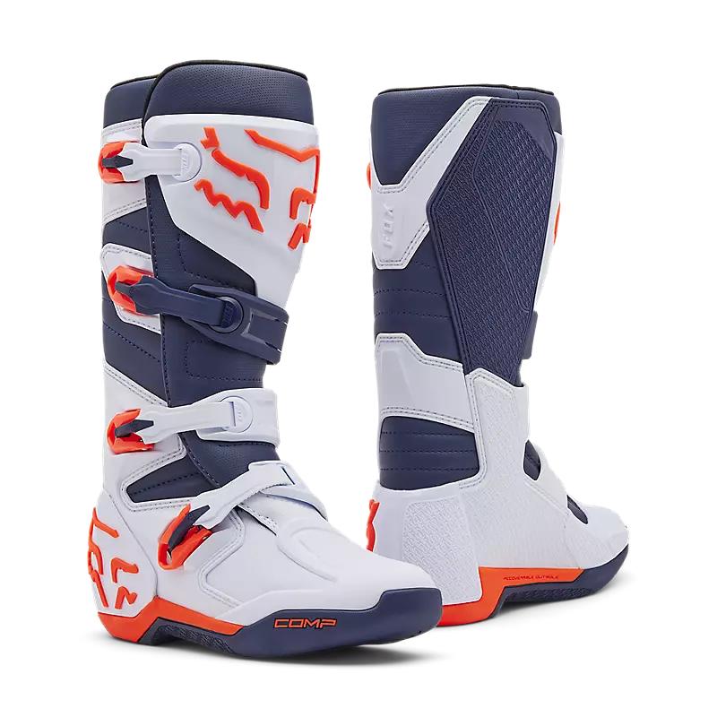 Fox Comp MX Boot White Navy Orange
