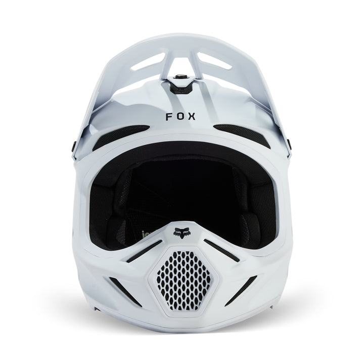 2026 Fox V3 SOLID MATTE WHITE Motocross Helmet