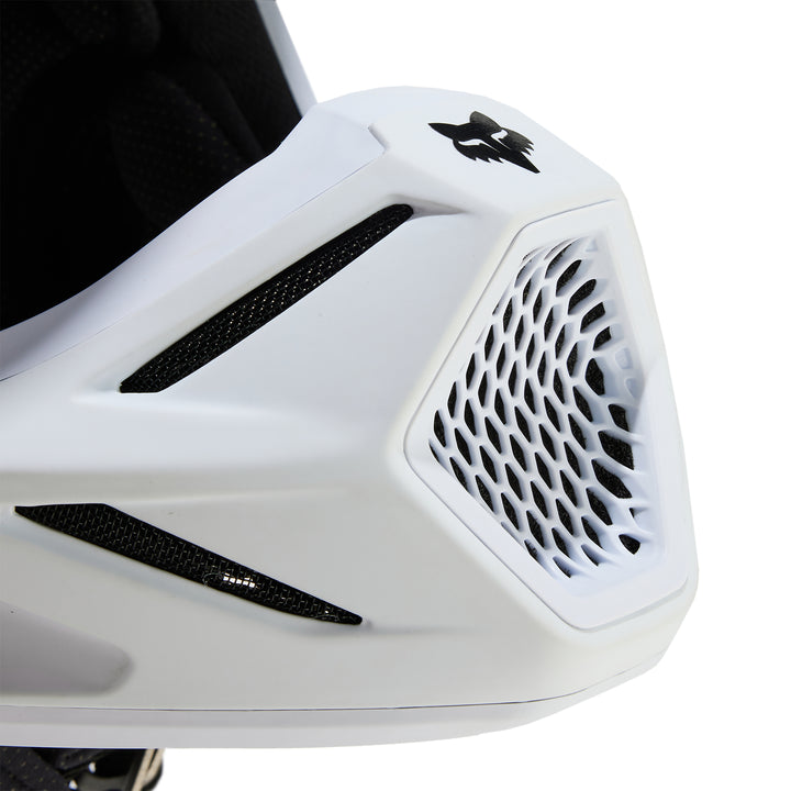 2026 Fox V3 SOLID MATTE WHITE Motocross Helmet