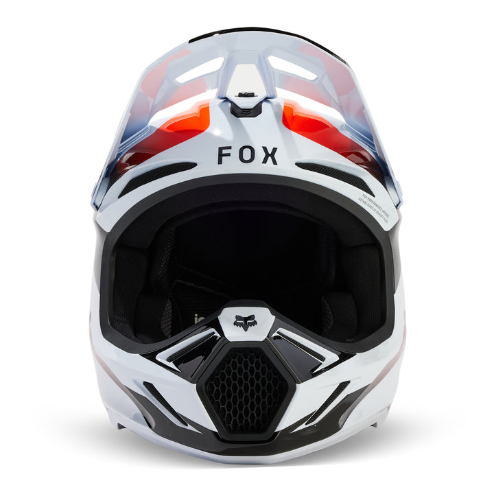 2024 Fox V3 MAGNETIC White Orange Motocross Helmet
