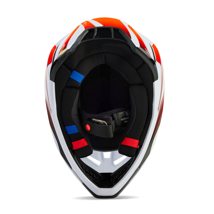 2024 Fox V3 MAGNETIC White Orange Motocross Helmet