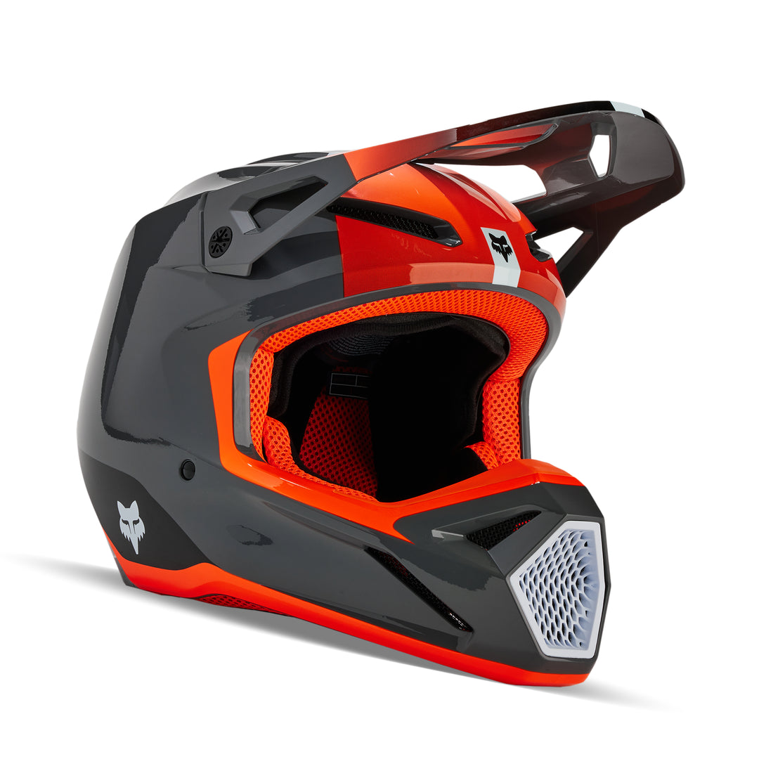 2024 Fox V1 Ballast Grey Orange Motocross Helmet