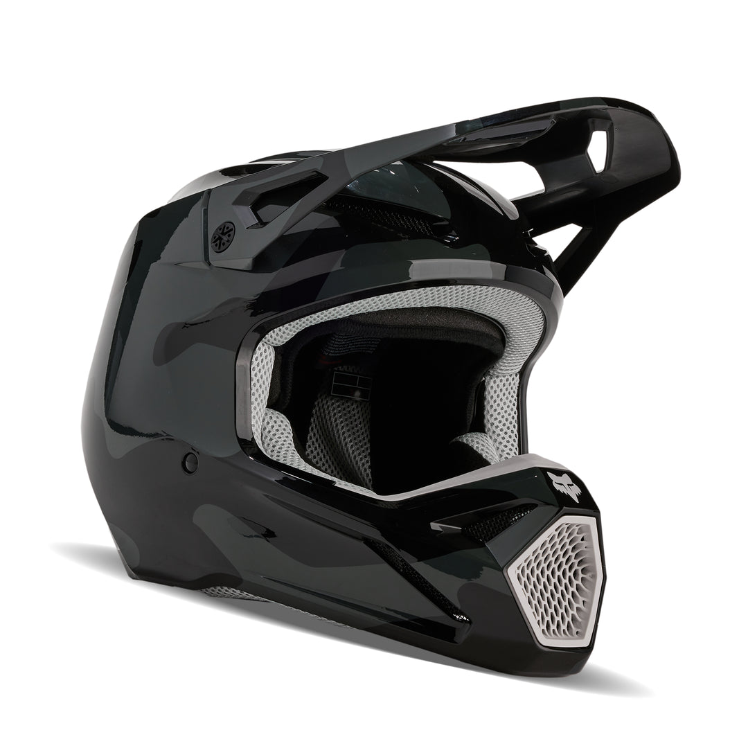 2026 Fox V1 BNKR Black Camo Motocross Helmet