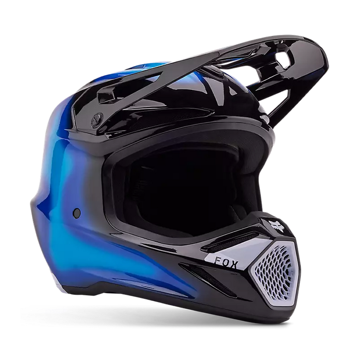 2024 Fox V3 Volatile Black Blue Motocross Helmet