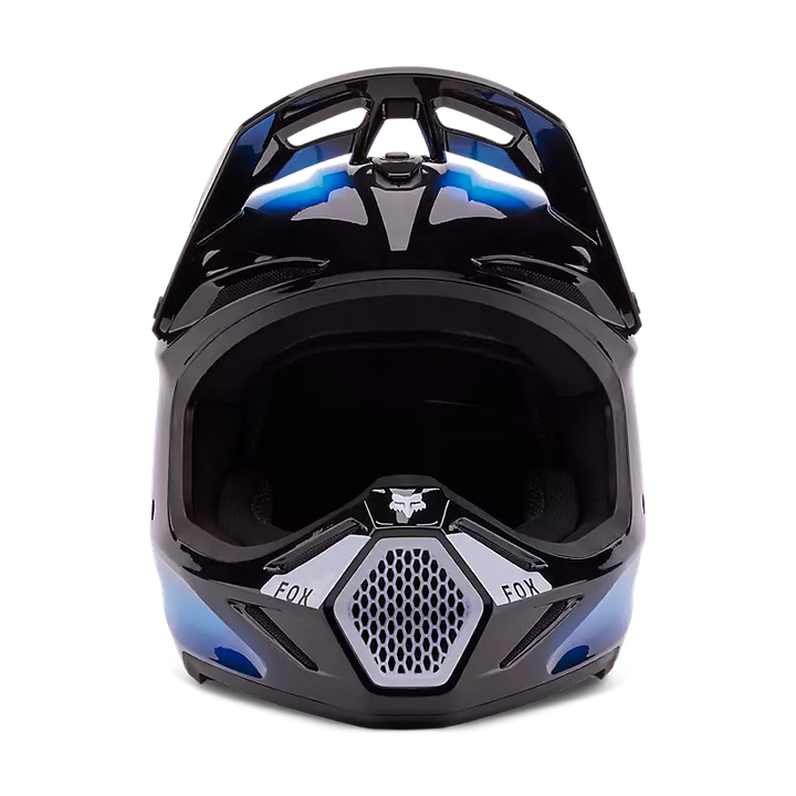 2024 Fox V3 Volatile Black Blue Motocross Helmet