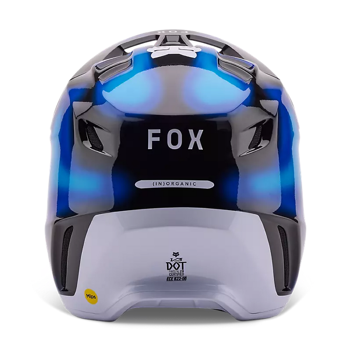 2024 Fox V3 Volatile Black Blue Motocross Helmet