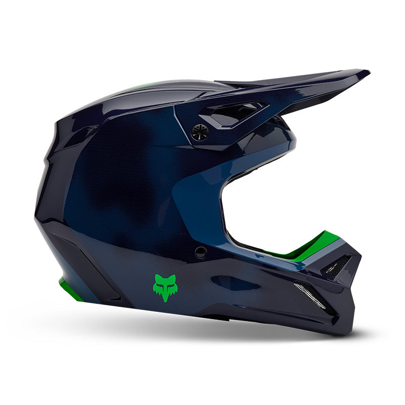 fox motorcycle helmet 2025 Fox V1 Taunt Navy Blue Motocross Helmet