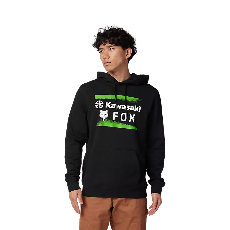Fox X Kawasaki Pullover Hoodie Black White Fox Racing Mens