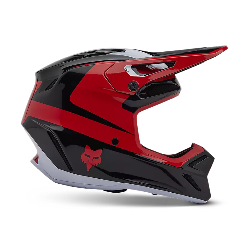 2025 Fox V3 Divider Black Red Motocross Helmet - Main Image