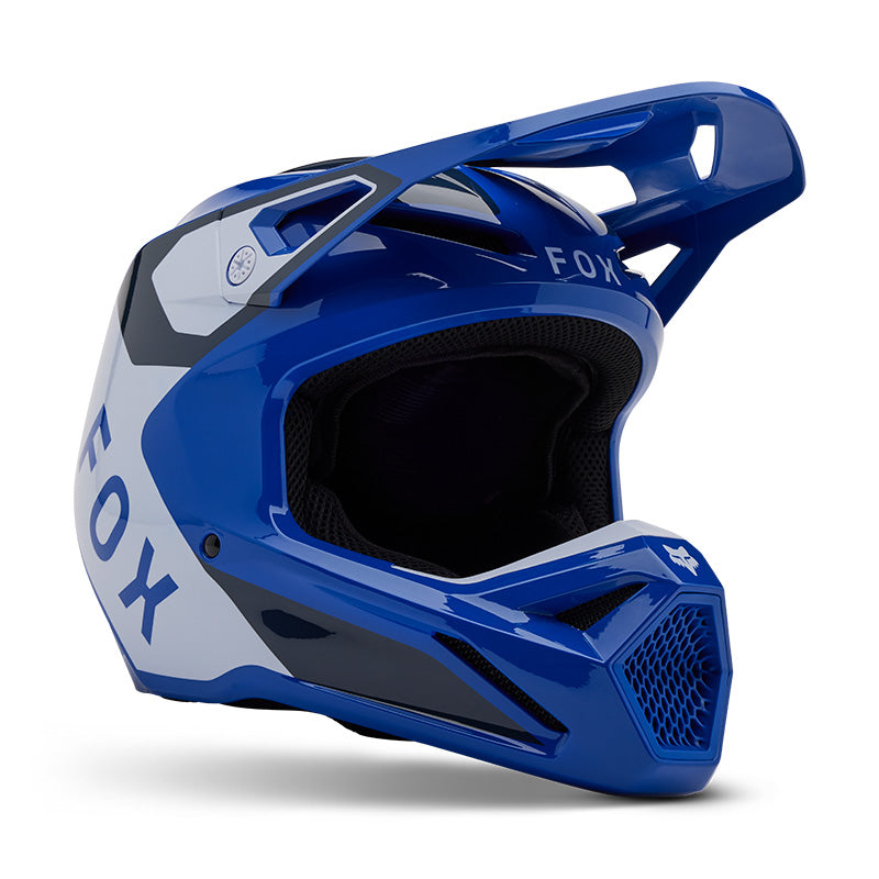 2025 Fox V1 Lean Blue White Motocross Helmet