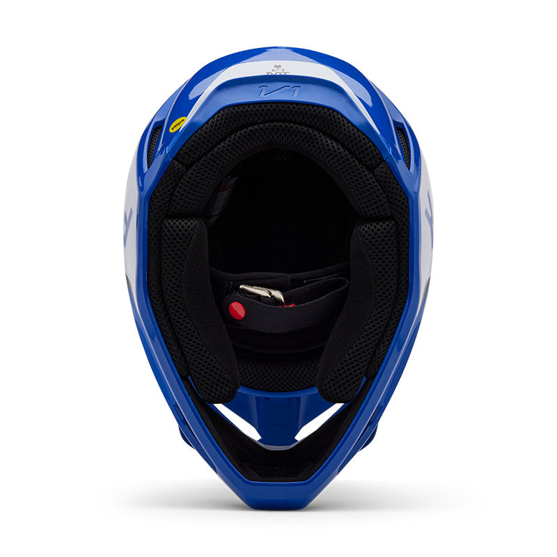 2025 Fox V1 Lean Blue White Motocross Helmet