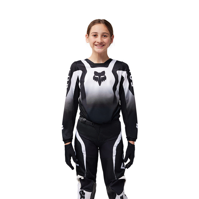 2025 Fox Youth 180 Lean Black White Kit Combo