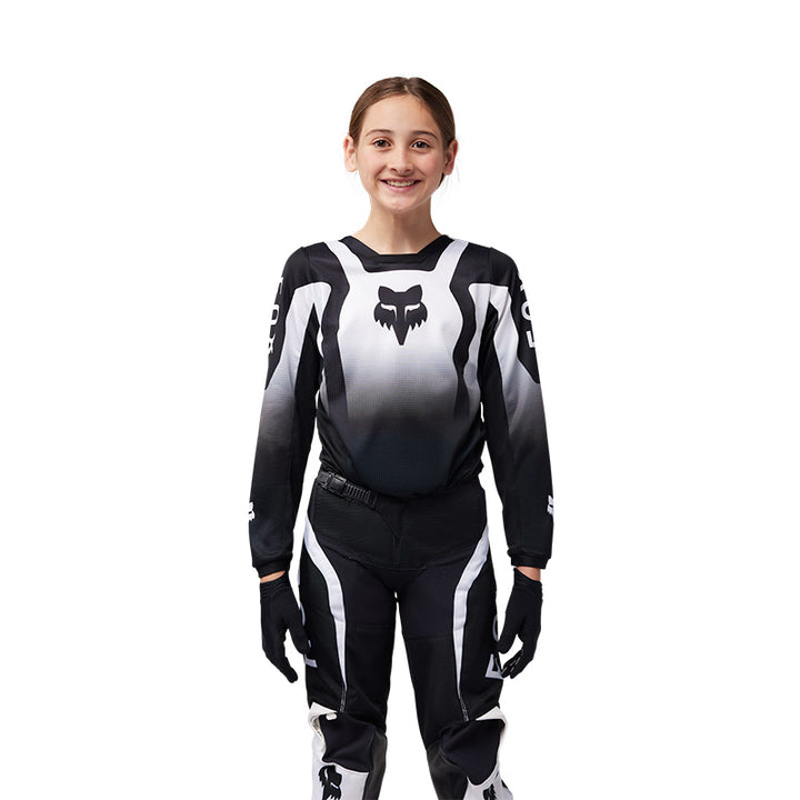 2025 Fox Youth 180 Lean Black White Kit Combo