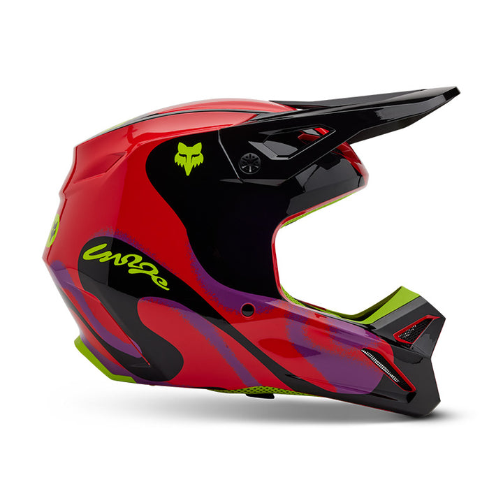 2025 Fox V1 Emotion Red Motocross Helmet
