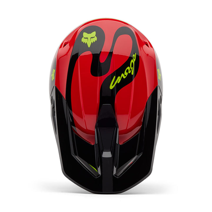 2025 Fox V1 Emotion Red Motocross Helmet