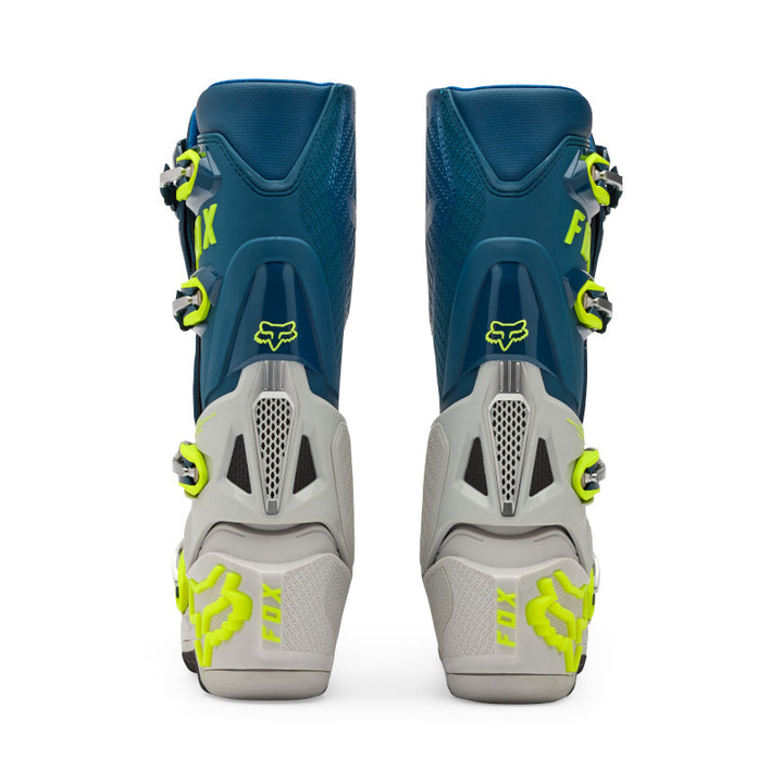 Fox Instinct MX Boots Blue Grey Yellow