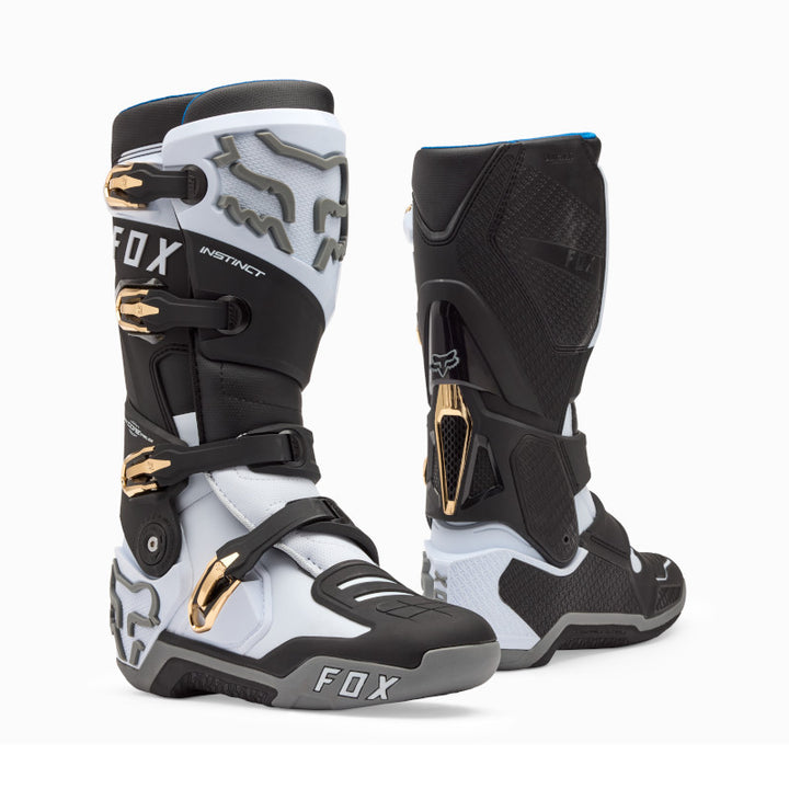 Fox Instinct MX Boots White Black Grey