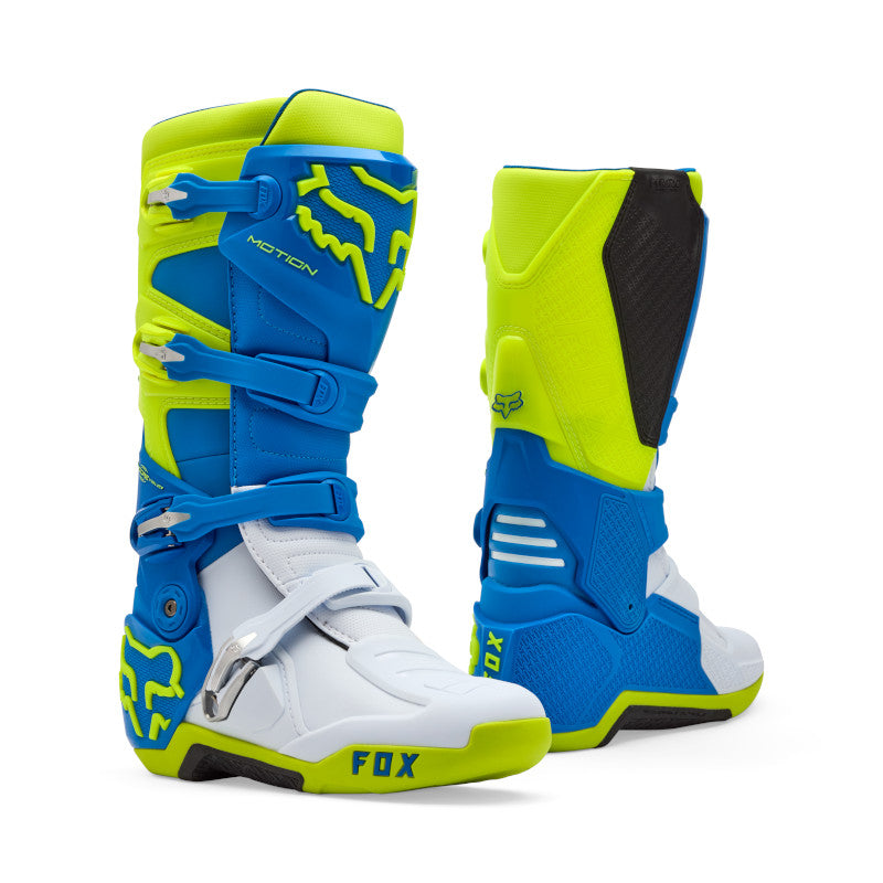 Fox Motion MX Boots Blue Yellow