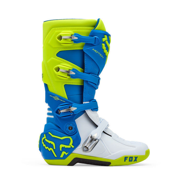 Fox Motion MX Boots Blue Yellow