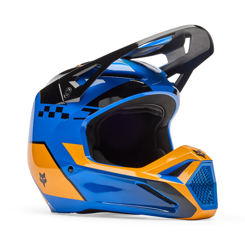 2026 Fox V1 Collect Blue Orange Motocross Helmet