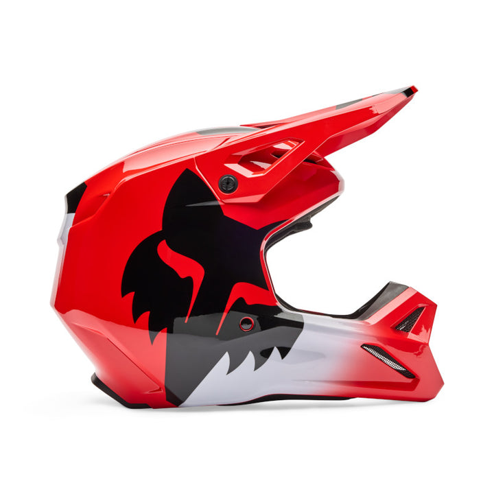 2026 Fox V1 Shield Red Motocross Helmet