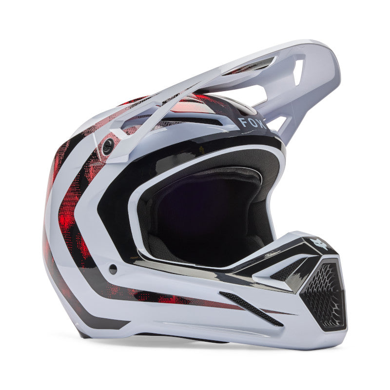 2026 Fox V1 Kairos White Red Motocross Helmet