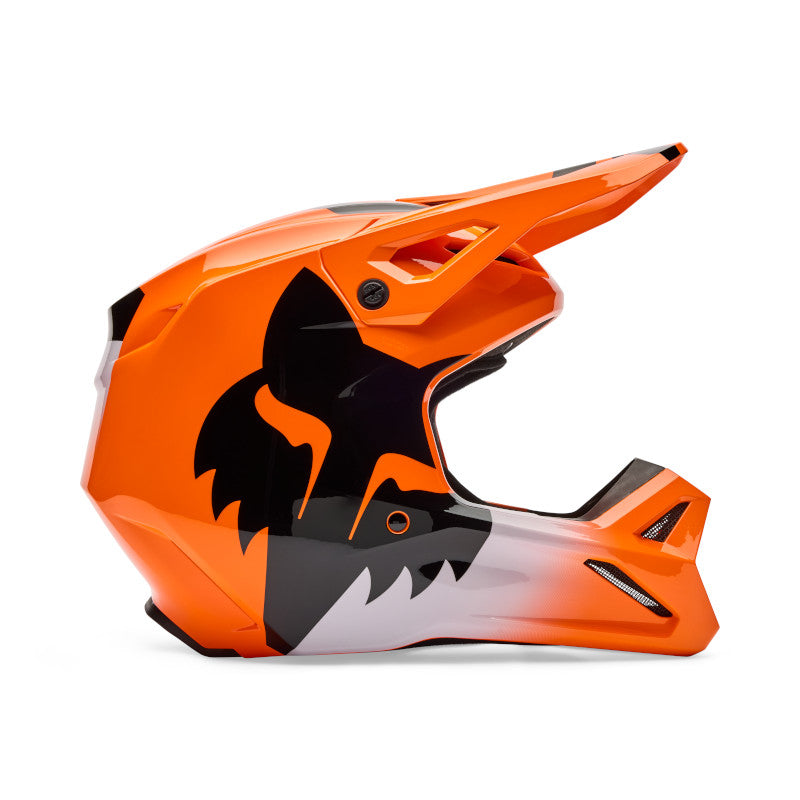 2026 Fox V1 Shield Orange Motocross Helmet
