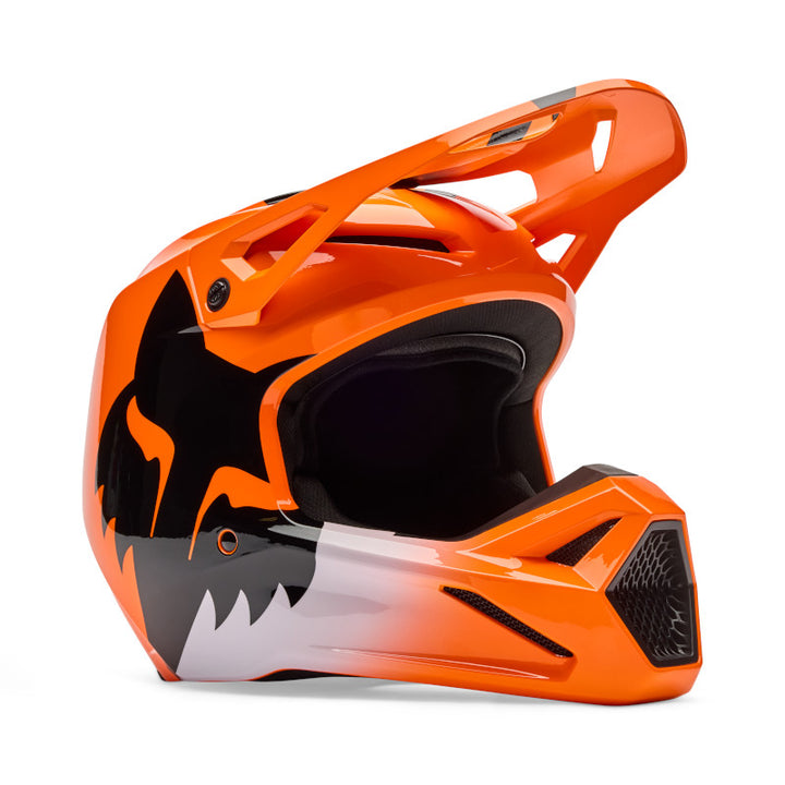 2026 Fox V1 Shield Orange Motocross Helmet