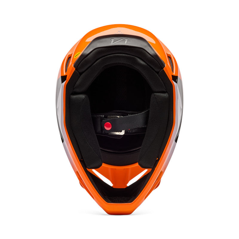 2026 Fox V1 Shield Orange Motocross Helmet
