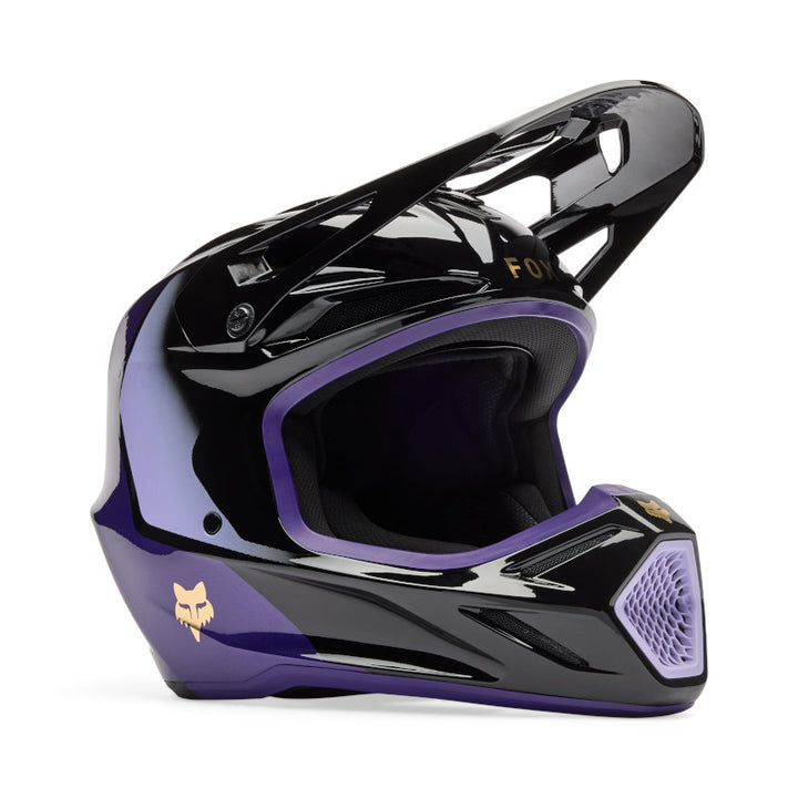 2026 Fox V3 Drip Black Purple Motocross Helmet