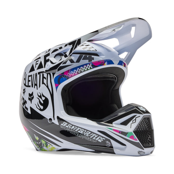 2026 Fox V1 Image Cosmo Black White Motocross Helmet