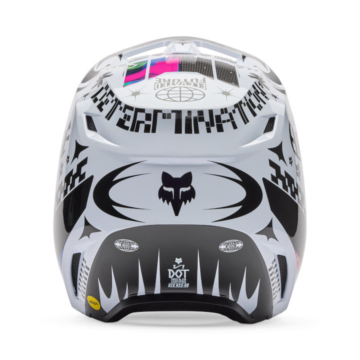 2026 Fox V1 Image Cosmo Black White Motocross Helmet