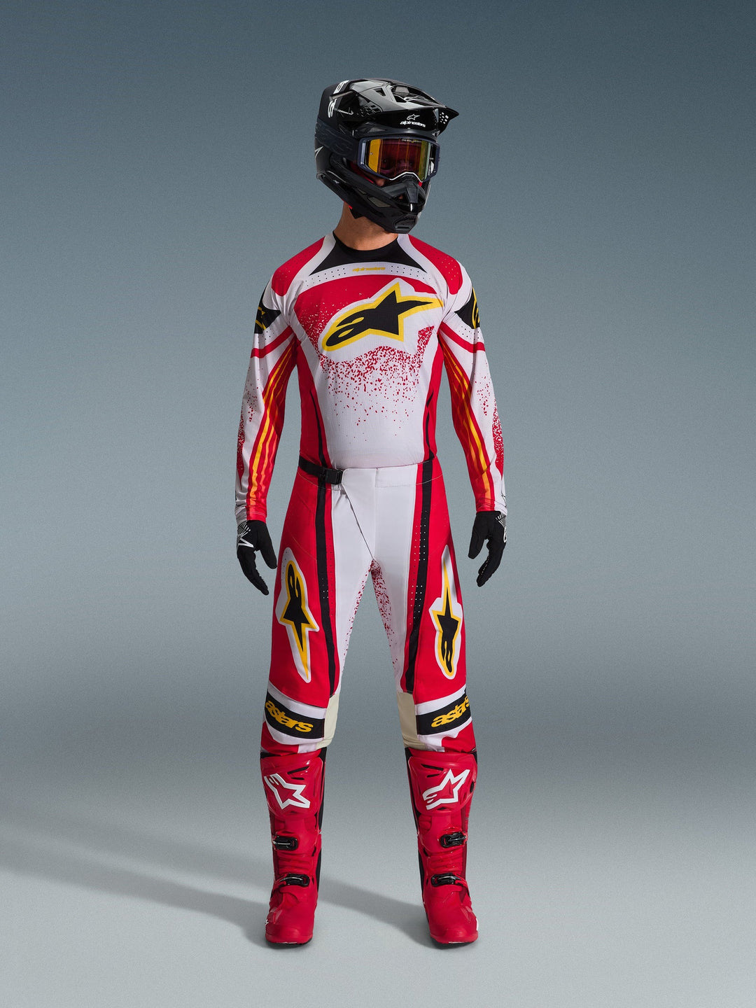 2026 Alpinestars Techstar Nomur Red Grey MX Kit Combo