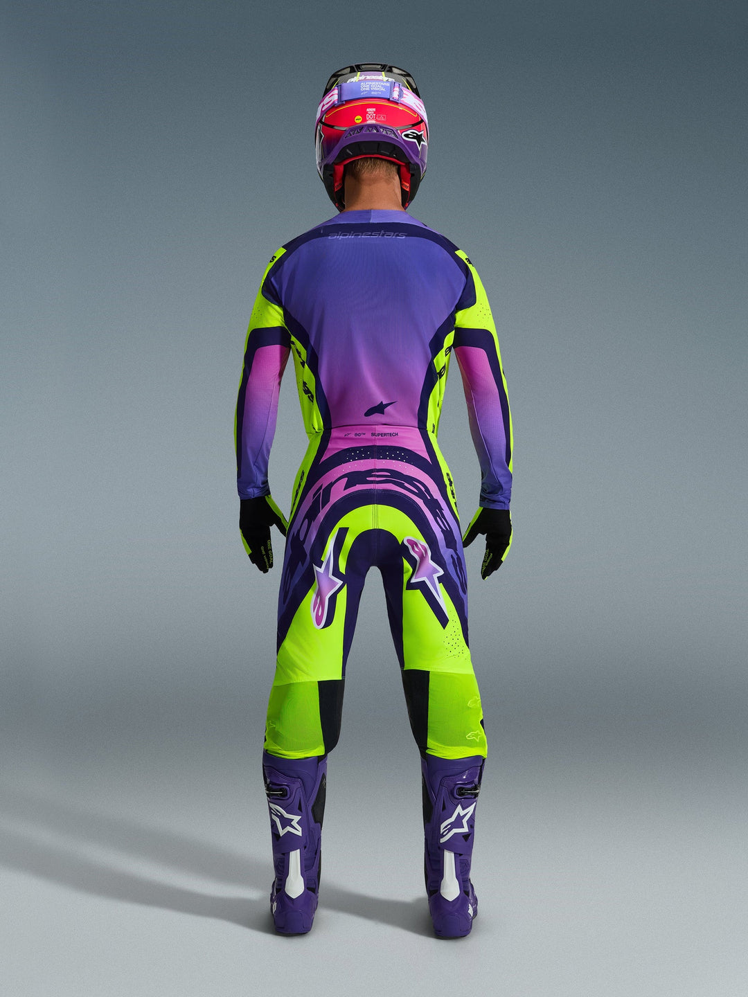 2026 Alpinestars Supertech Vista Yellow Purple MX Kit Combo