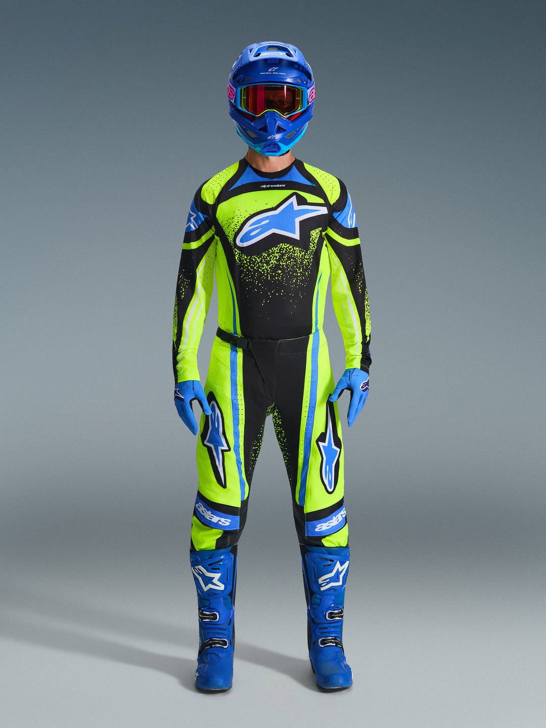 2026 Alpinestars Techstar Nomur Blue Yellow MX Kit Combo