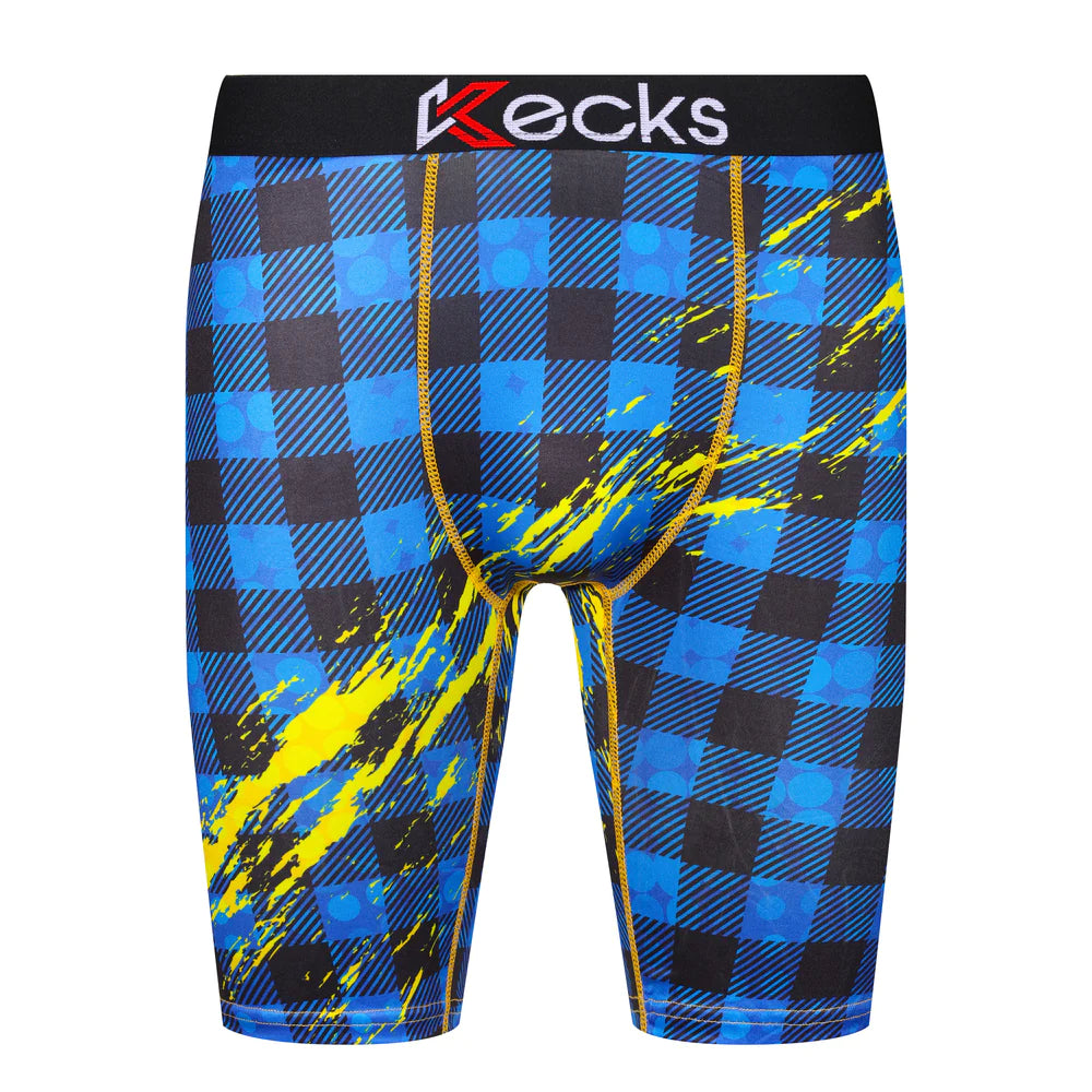 Kecks Blue Flannel Print Boxer Shorts Underwear Boxer Shorts