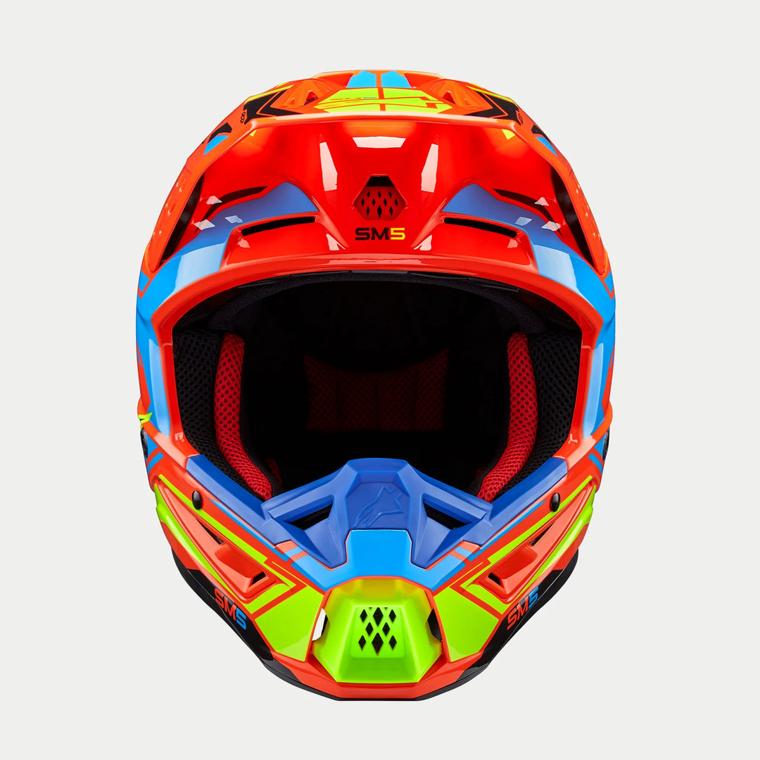 Alpinestars SM5 Action 2 MX Helmet Orange Yellow Blue