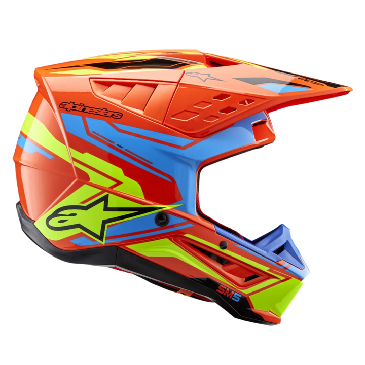 Alpinestars SM5 Action 2 MX Helmet Orange Yellow Blue
