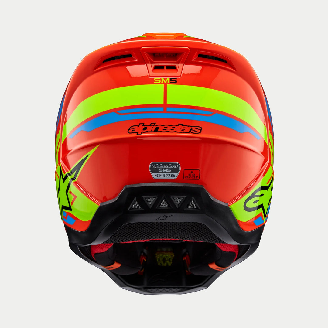 Alpinestars SM5 Action 2 MX Helmet Orange Yellow Blue