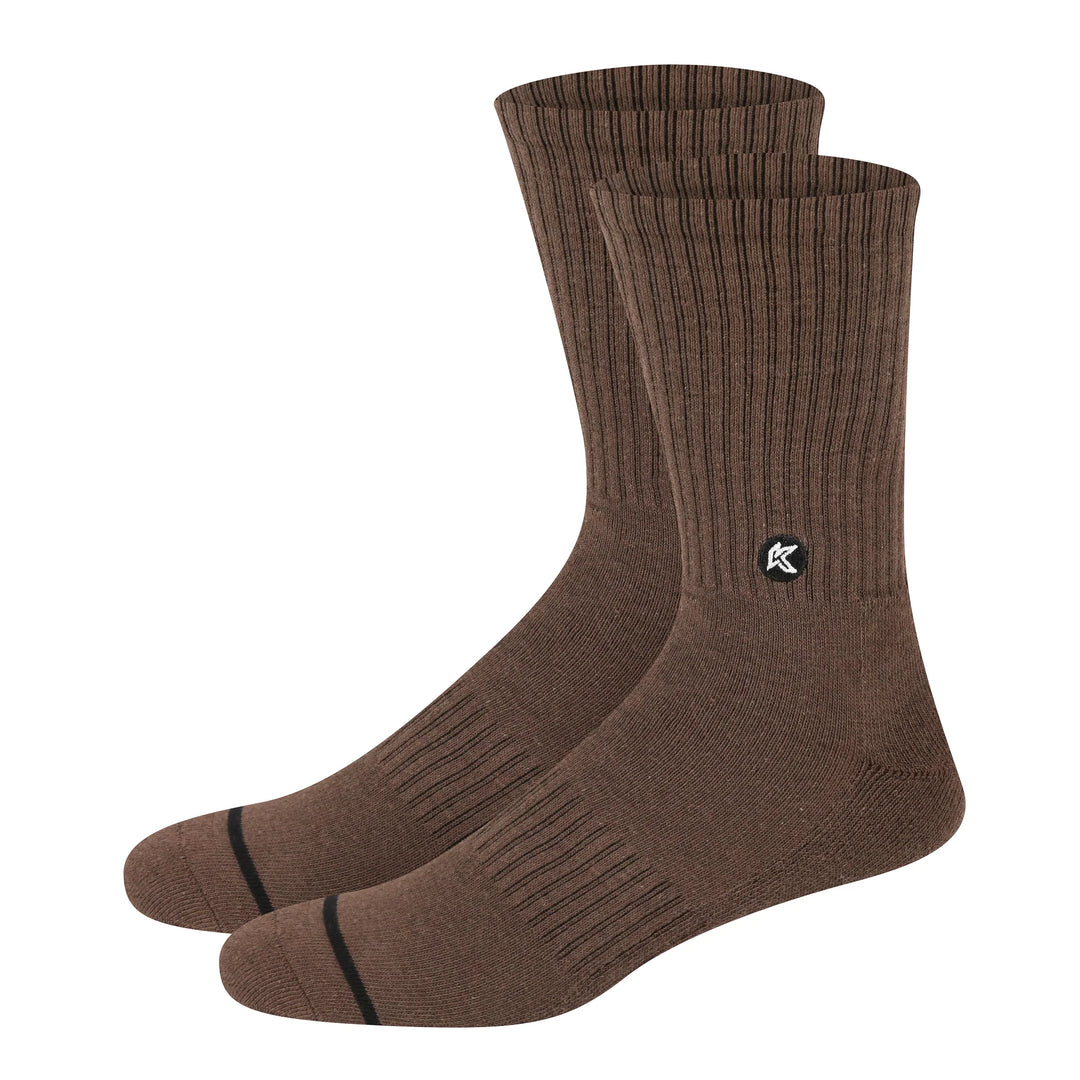 Kecks Crew Socks - Brown Walnut