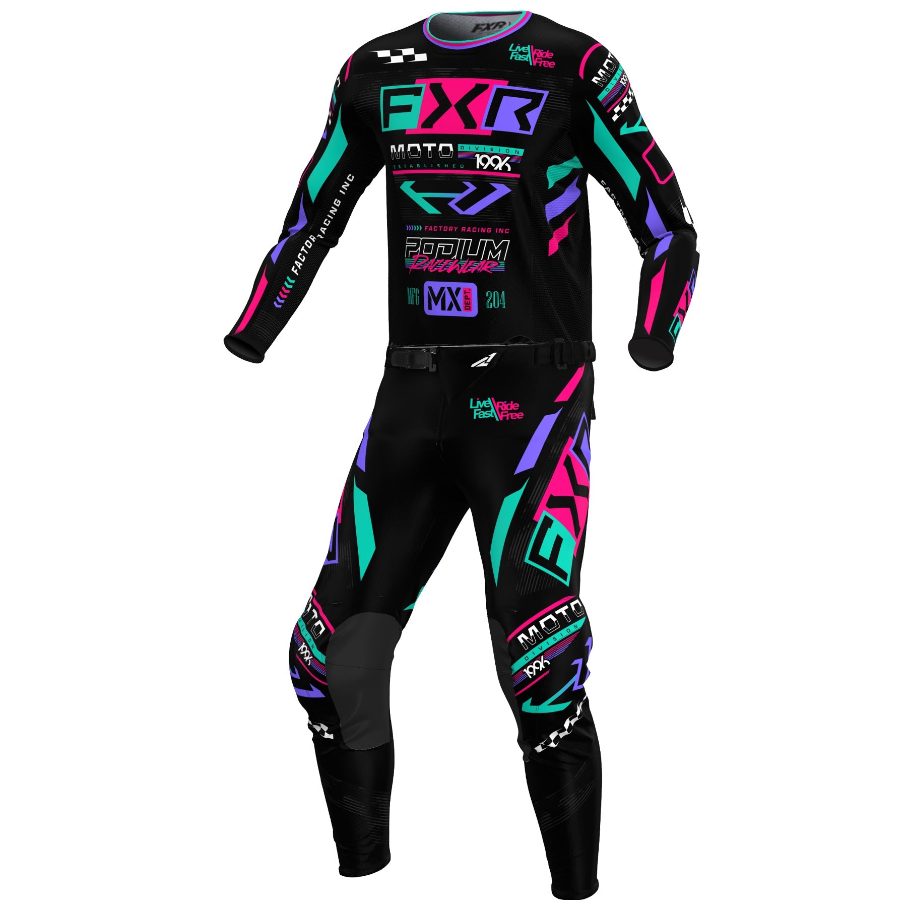 gear factor mx Spring 2025 FXR Podium Gladiator Coral Mint MX Kit Combo