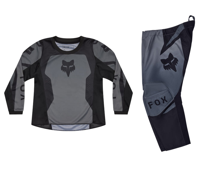 2026 Fox Kids 180 Shield Black Grey PeeWee Kit Combo