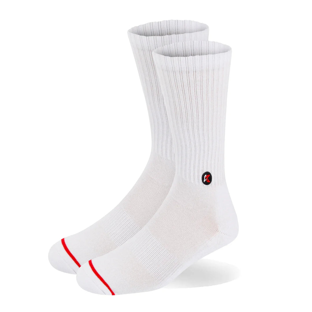 Kecks Crew Socks - Solid White