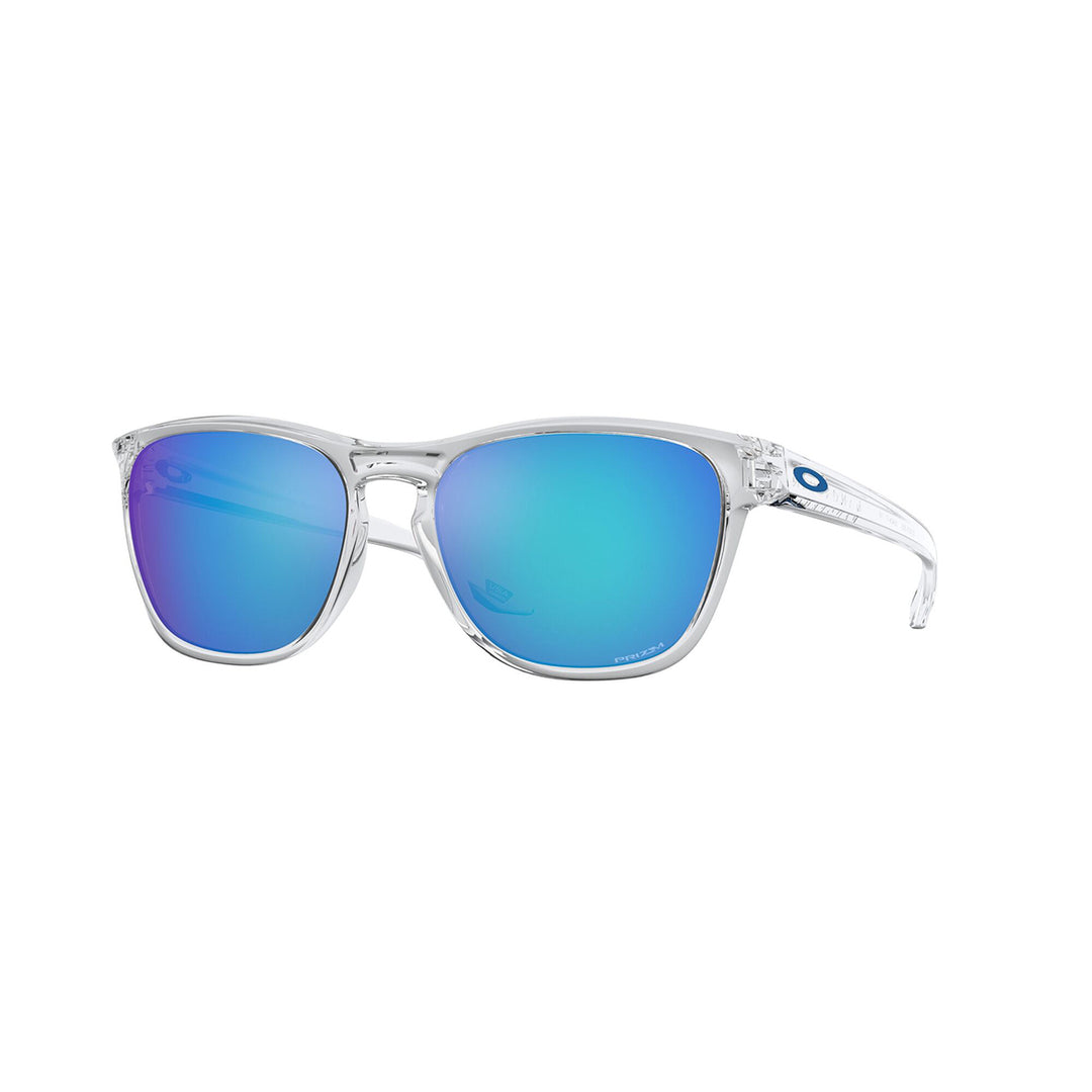 Oakley Manorburn Sunglasses Polished Clear Frame - Prizm Sapphire Lens