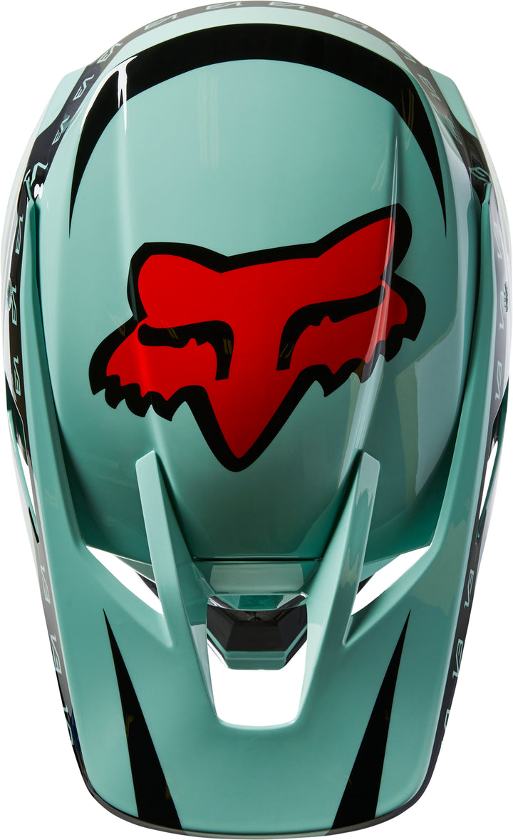 Fox V3 RS DVIDE Jade Green Motocross Helmet