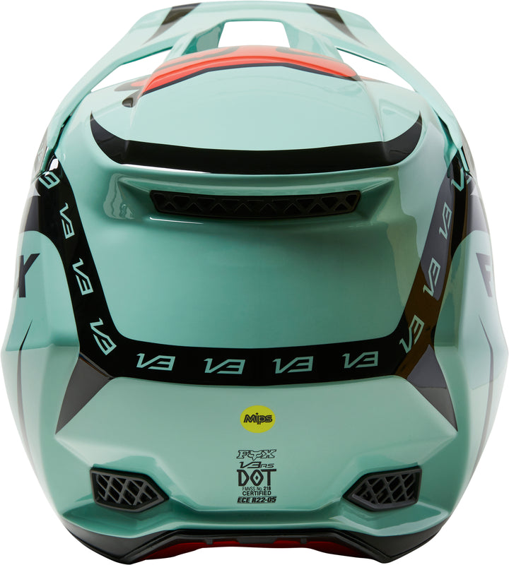 Fox V3 RS DVIDE Jade Green Motocross Helmet